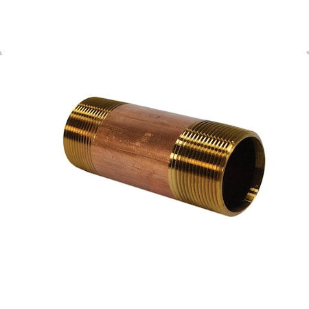 Jones Stephens 1-1/2in. x 3-1/2in. Red Brass Pipe Nipple N28005